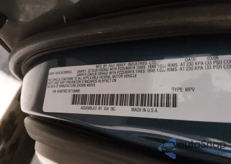 2006 Subaru Baja Sport z USA, uszkodzony, nr VIN 4S4BT62C167105880